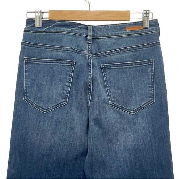 Anthropologie Pilcro Stet High Rise Flare Boho Leather Braid Trim Size 28 | 6 - Picture 7 of 13